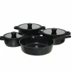 Banaru Design olla de aluminio Conjunto 7 piezas. negro