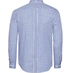 BEN SHERMAN Gingham Hombre Camisa de manga larga 0077860-AZUL