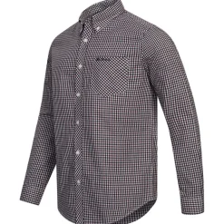 BEN SHERMAN Gingham Hombre Camisa de manga larga 0077860-VINO