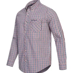 BEN SHERMAN House Check Hombre Camisa de manga larga 0077861-ROJO