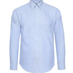 BEN SHERMAN Oxford Cotton Hombre Camisa de manga larga 1012796-AZUL