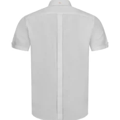 BEN SHERMAN Oxford Hombre Camisa de manga corta 1013388-BLANCO
