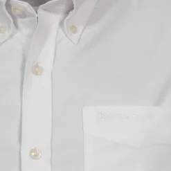 BEN SHERMAN Oxford Hombre Camisa de manga corta 1013388-BLANCO
