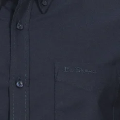 BEN SHERMAN Oxford Hombre Camisa de manga larga 0077857-MARINO OSCURO