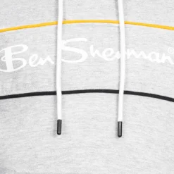 BEN SHERMAN Two Colour Panel Hombre Sudadera con capucha 0067811G-GRIS MARLA