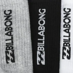 Billabong Unisex Crew Tennis Calcetines 3 pares multi BG-03 TRIPULACIÓN