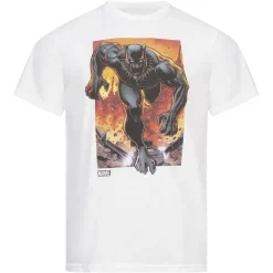 Black Panther Marvel Explosion Hombre Camiseta MAMTS052WHT