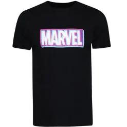 CÓMICS DE MARVEL Clitch Logo Hombre Camiseta FCMTS017BLK