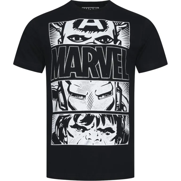 CÓMICS DE MARVEL Core Logo Hombre Camiseta FBMTS095BLK