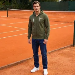 ellesse Klemerio Full Zip Hombre Sudadera con cremallera y capucha SOP23857-Caqui