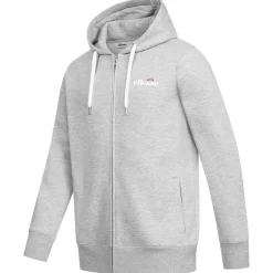 ellesse Klemerio Full Zip Hombre Sudadera con cremallera y capucha SOP23857-Gris claro jaspeado