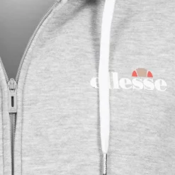 ellesse Klemerio Full Zip Hombre Sudadera con cremallera y capucha SOP23857-Gris claro jaspeado