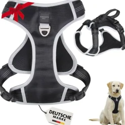 FAVVITY PET Arnés para perros antitirones reflectante acolchado negro