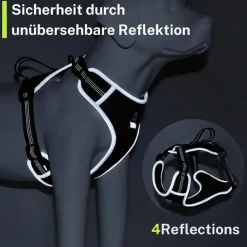 FAVVITY PET Arnés para perros antitirones reflectante acolchado gris