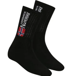Geographical Norway Hombre Calcetines de deporte 3 pares negro GN002HP-NEGRO