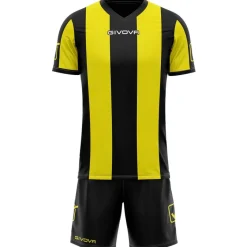 Givova Conjunto de fútbol Camiseta con Pantalones cortos Kit Catalano Amarillo / Negro