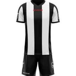 Givova Conjunto de fútbol Camiseta con Pantalones cortos Kit Catalano Blanco / Negro