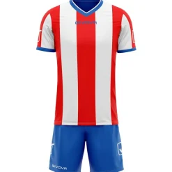 Givova Conjunto de fútbol Camiseta con Pantalones cortos Kit Catalano rojo / blanco