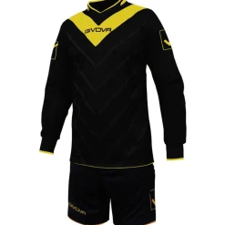 Givova Conjunto de fútbol Camiseta de portero con Short Kit Sanchez negro / amarillo