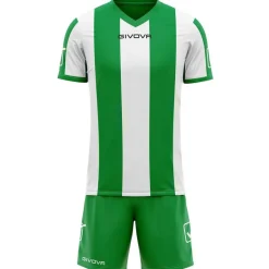 Givova Conjunto de fútbol Camiseta con Pantalones cortos Kit Catalano Verde / Blanco