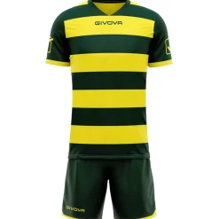 Givova Conjunto de rugby Camiseta con pantalones cortos verde/amarillo