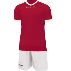 Givova Kit Revolution Camiseta de fútbol con Pantalones cortos rojo blanco