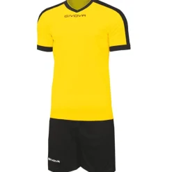 Givova Kit Revolution Camiseta de fútbol con Pantalones cortos amarillo negro