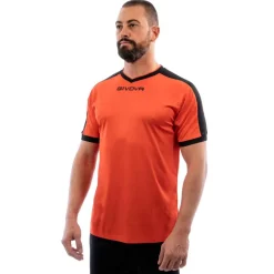 Givova Kit Revolution Camiseta de fútbol con Pantalones cortos naranja negro