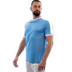 Givova Kit Revolution Camiseta de fútbol con Pantalones cortos azul claro blanco