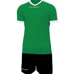 Givova Kit Revolution Camiseta de fútbol con pantalones cortos verde negro