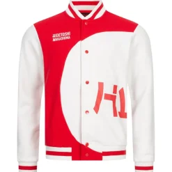 HIDETOSHI WAKASHIMA "Asakusa" Hombre Chaqueta universitaria rojo/blanco