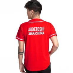 HIDETOSHI WAKASHIMA "BC Kiyota" Hombre Pelota de béisbol Camiseta rojo