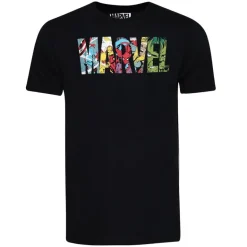 HÉROES DE MARVEL Stripe Logo Hombre Camiseta FAMTS442BLK