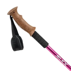 JELEX Bastones de senderismo con asas de corcho rosa