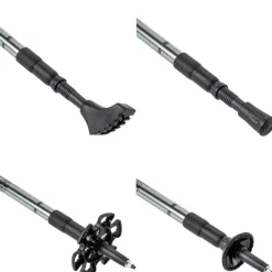 JELEX Bastones de senderismo con asas de corcho gris