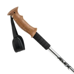 JELEX Bastones de senderismo con asas de corcho plateado