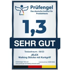 JELEX Bastones de senderismo con asas de corcho rojo