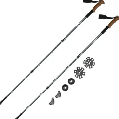 JELEX Bastones de senderismo con asas de corcho azul marino