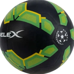 JELEX Bolzplatzheld Balón de fútbol de goma negro-verde
