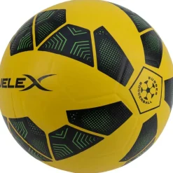 JELEX Bolzplatzheld Balón de fútbol de goma negro-amarillo