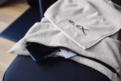 JELEX "100FIT" Toalla de fitness con bolsillo gris