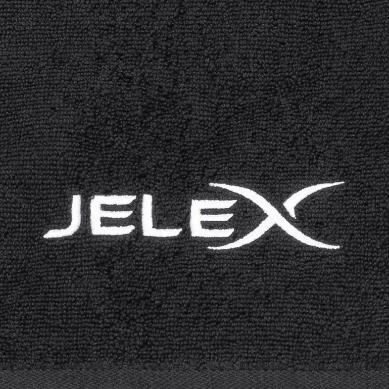 JELEX "100FIT" Toalla de fitness con bolsillo negro