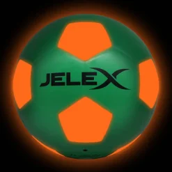 JELEX "Neon" Luz LED Balón de fútbol verde/naranja