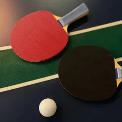 JELEX Palanga Set de 2 palas de tenis de mesa con red y 3 pelotas