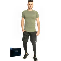 JELEX Sportinator Hombre Conjunto de fitness 3 piezas ejército verde-negro