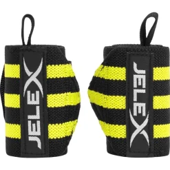 JELEX Strong Muñequeras de fitness negro-amarillo