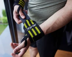 JELEX Strong Muñequeras de fitness negro-amarillo