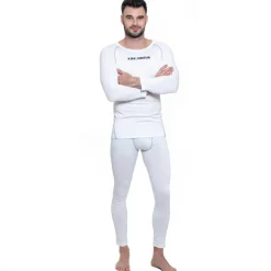 KIRKJUBØUR ® "Hafjall" Hombre Conjunto de ropa interior térmica 2 piezas blanco