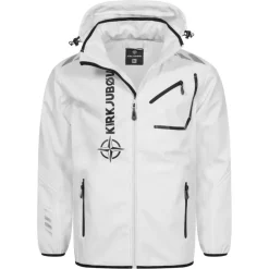 KIRKJUBØUR® "Alvik" Hombre Chaqueta SOFTSHELL 10.000 mm columna de agua blanco/negro
