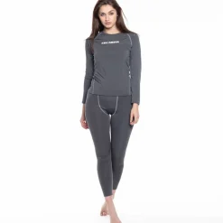 KIRKJUBØUR® "Hafjall" Mujer Conjunto de ropa interior térmica 2 piezas gris